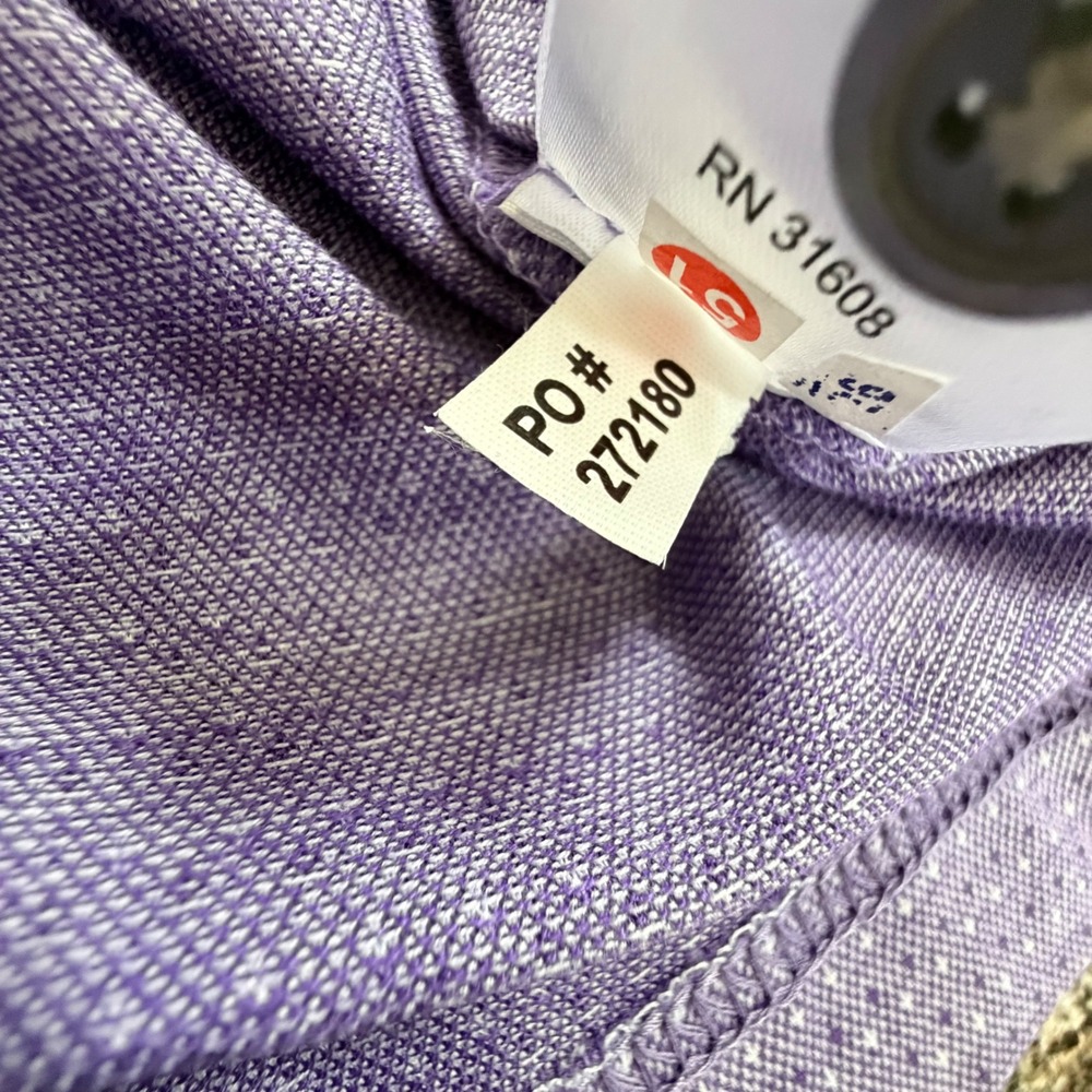 Jos. A. Bank Polo Shirt Mens Large Purple Traveler Micro-Diamond Cotton Golf - Picture 8 of 9